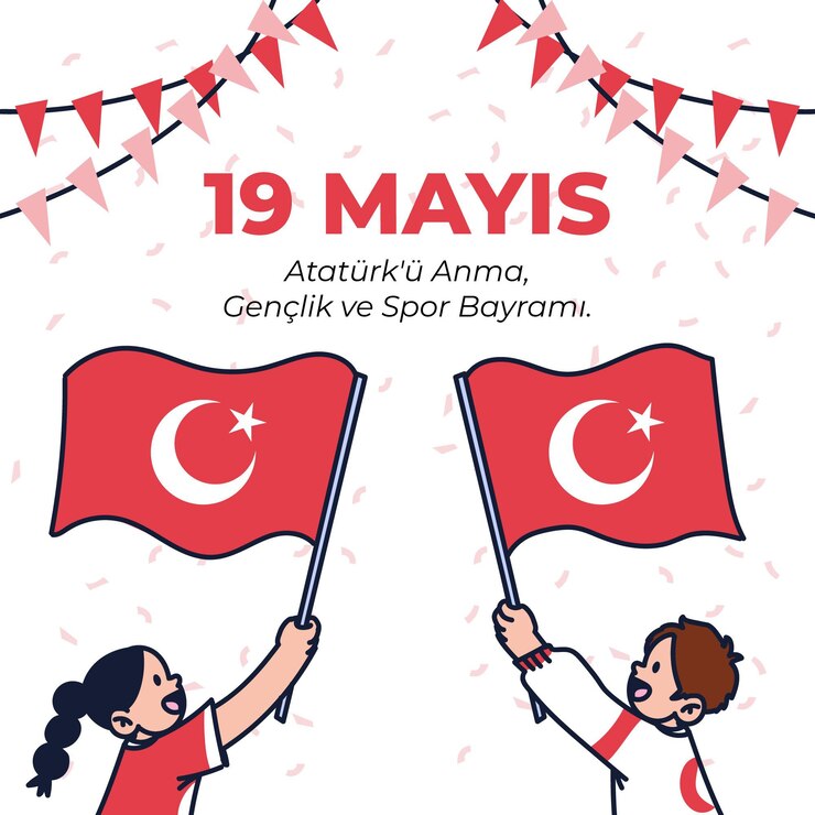 Free Vector hand drawn commemoration of ataturk, youth and sports day illustration