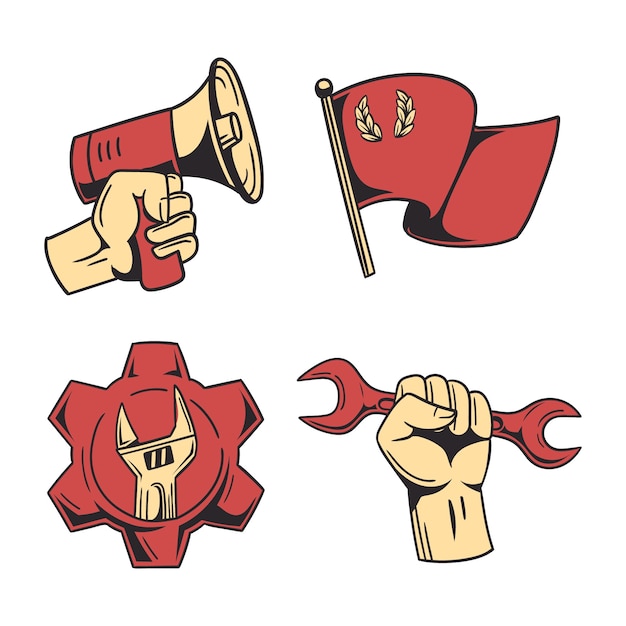 Free vector hand drawn communism icons
