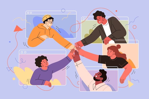 Vettore gratuito illustrazione dello spirito della comunità disegnata a mano