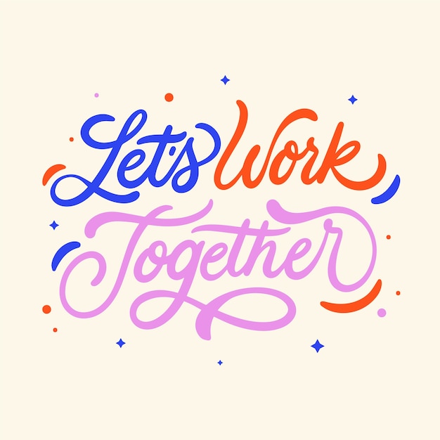 Free vector hand drawn community spirit text illustration