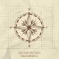 Free vector hand drawn compass