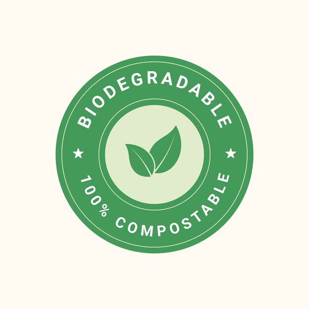 Hand drawn compostable label