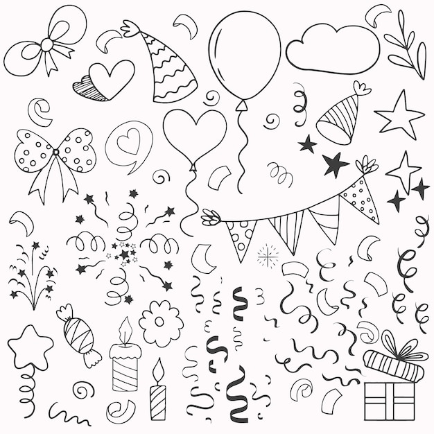 Free vector hand drawn confetti drawing illustration