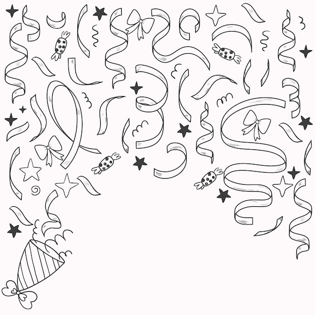 Free vector hand drawn confetti drawing illustration