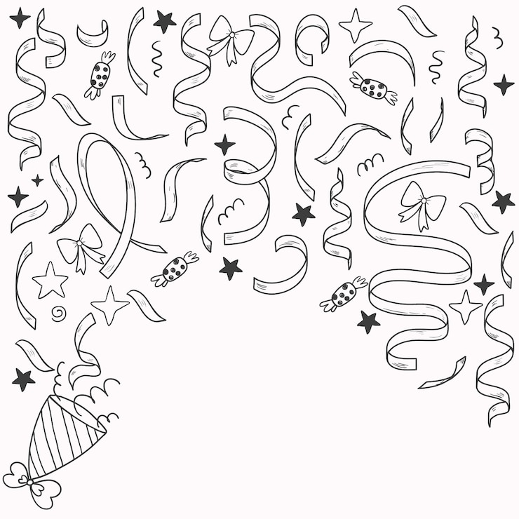 Free Vector hand drawn confetti drawing illustration