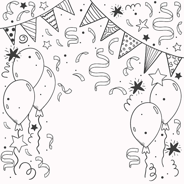 Free vector hand drawn confetti drawing illustration