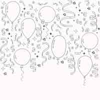 Free vector hand drawn confetti drawing illustration