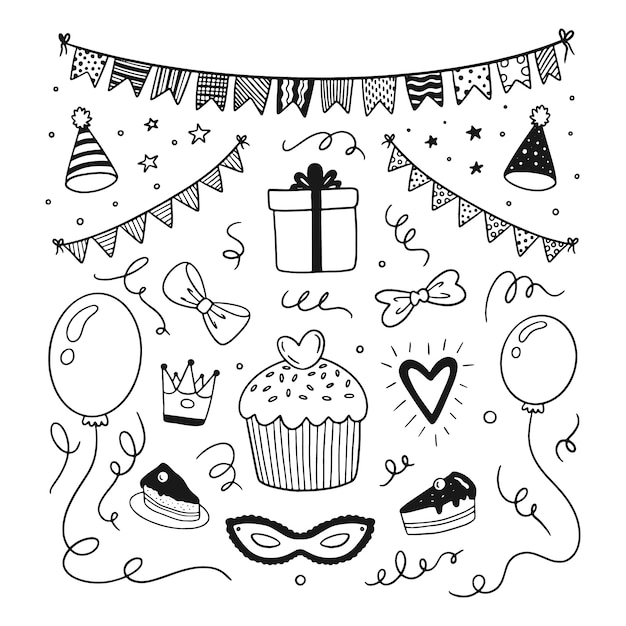 Free vector hand drawn confetti drawing illustration