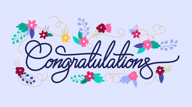 Free Vector hand drawn congratulations lettering