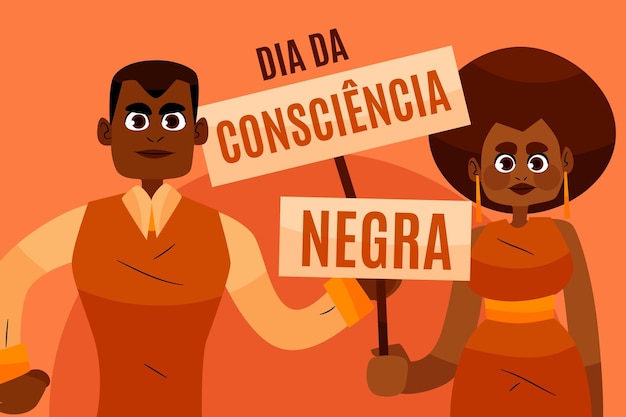 Free vector hand drawn consciencia negra day