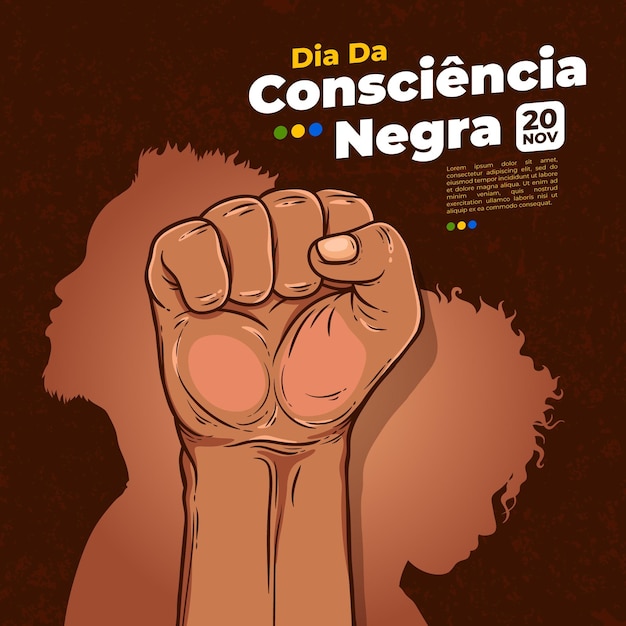 Free vector hand drawn consiencia negra day