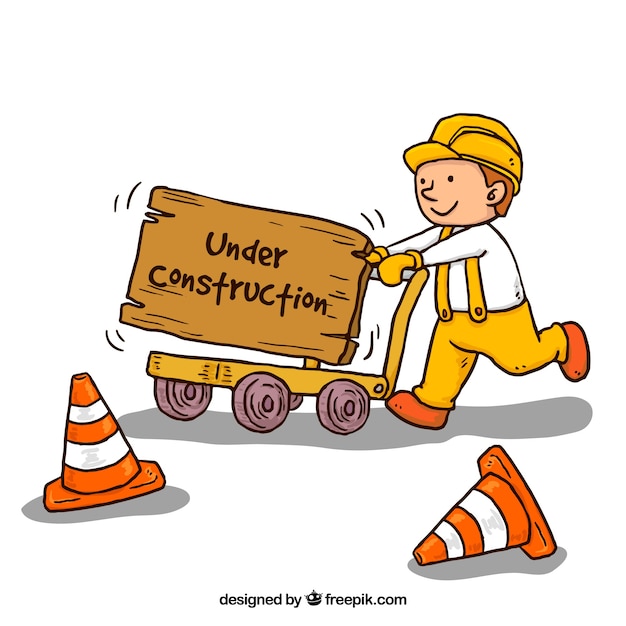 Free vector hand drawn under construction background