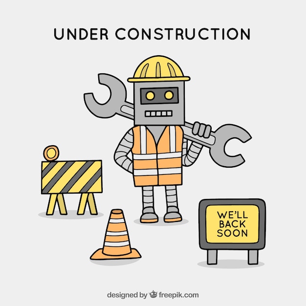 Free vector hand drawn under construction background