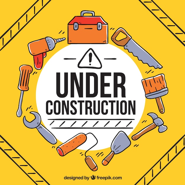 Free vector hand drawn under construction background