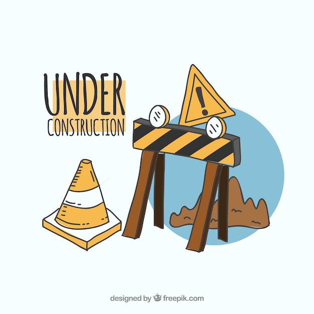 Free vector hand drawn under construction background