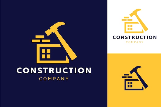 Free vector hand drawn construction company logo template