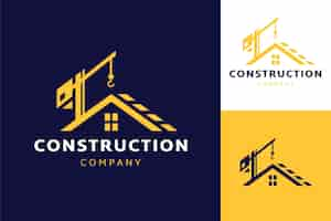 Free vector hand drawn construction company logo template