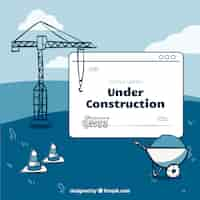 Free vector hand drawn under construction template