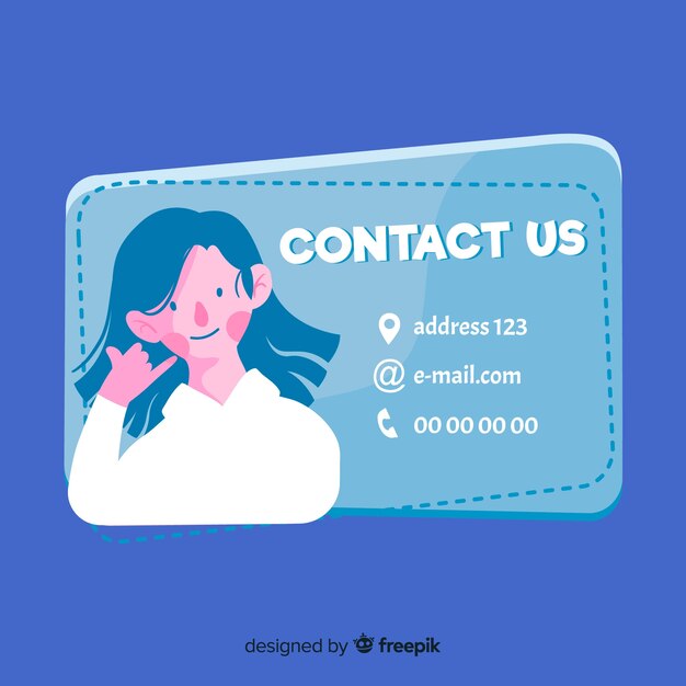 Hand drawn contact information background template