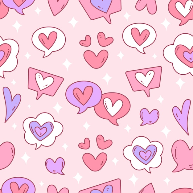 Free vector hand drawn conversation hearts illustration