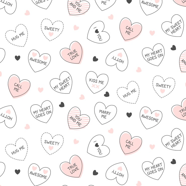 Free Vector hand drawn conversation hearts repetitive pattern