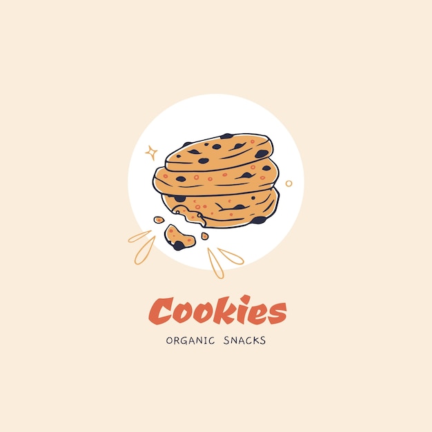 Design del logo dei biscotti disegnati a mano