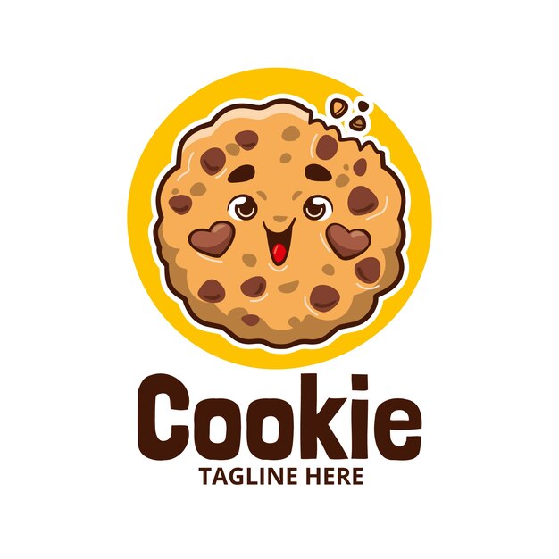 Hand drawn cookies logo template