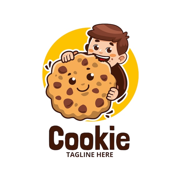 Hand drawn cookies logo template