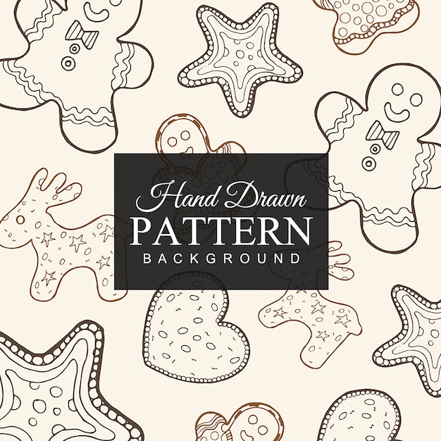 Free vector hand drawn cookies pattern