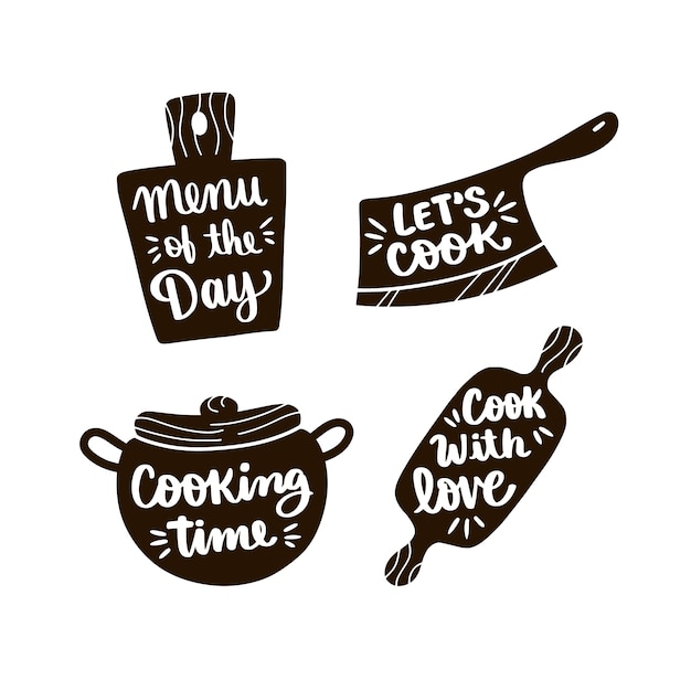 Free vector hand drawn cooking lettering