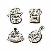 Free vector hand drawn cooking lettering