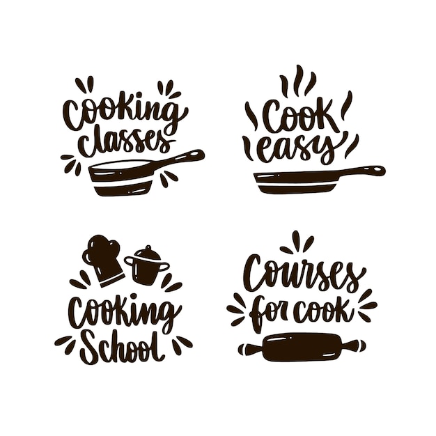 Free vector hand drawn cooking lettering