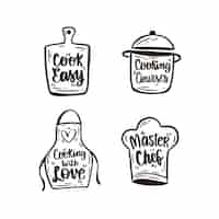 Free vector hand drawn cooking lettering