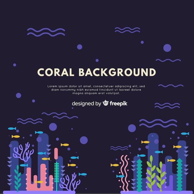 Hand drawn coral background template