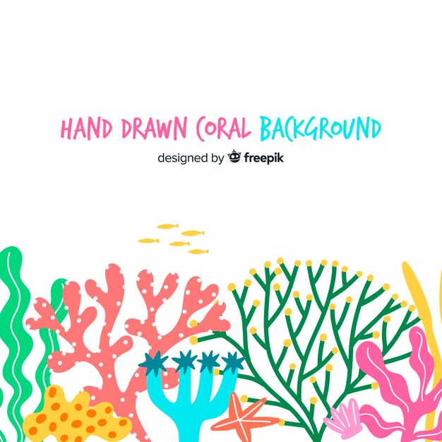 Hand drawn coral background