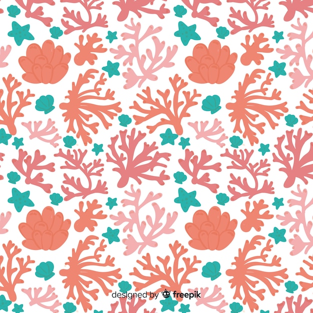 Hand drawn coral background