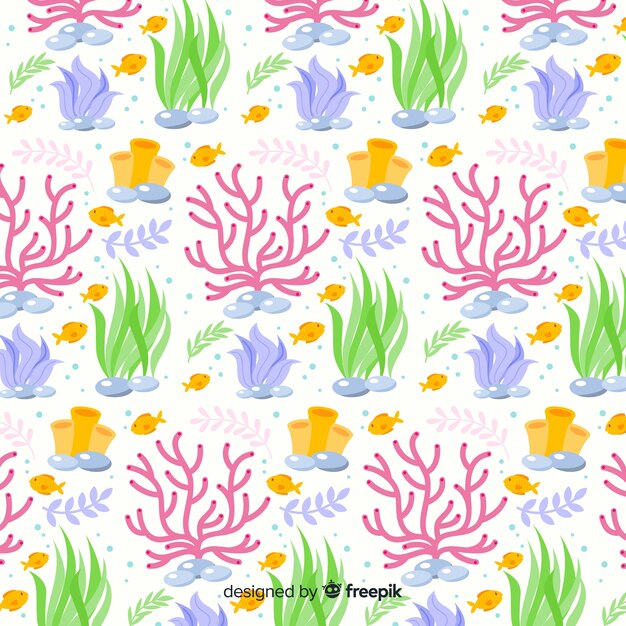 hand drawn coral background