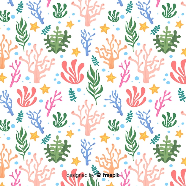 Hand drawn coral background