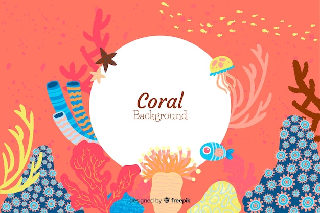 Hand drawn coral background