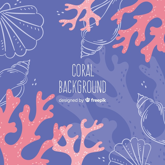 Free vector hand drawn coral background