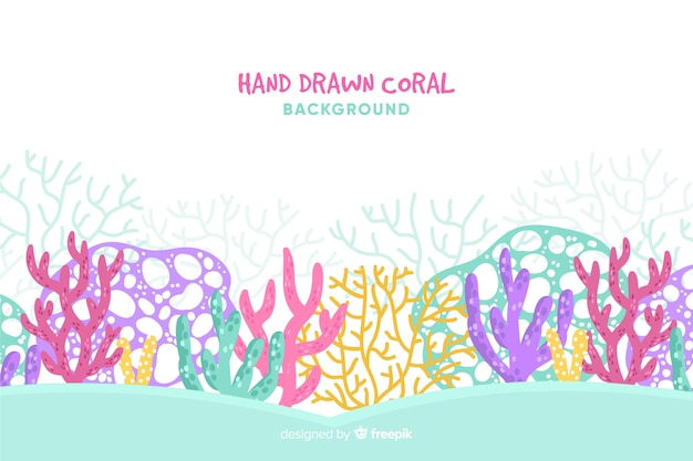 Free vector hand drawn coral background