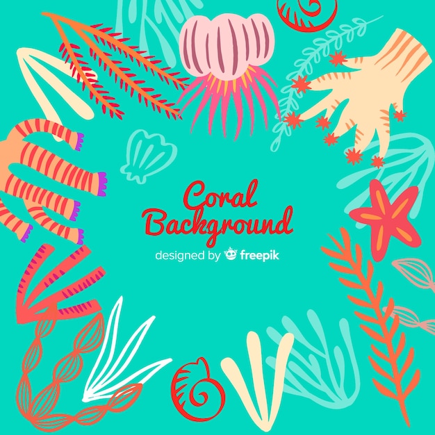 Hand drawn coral background