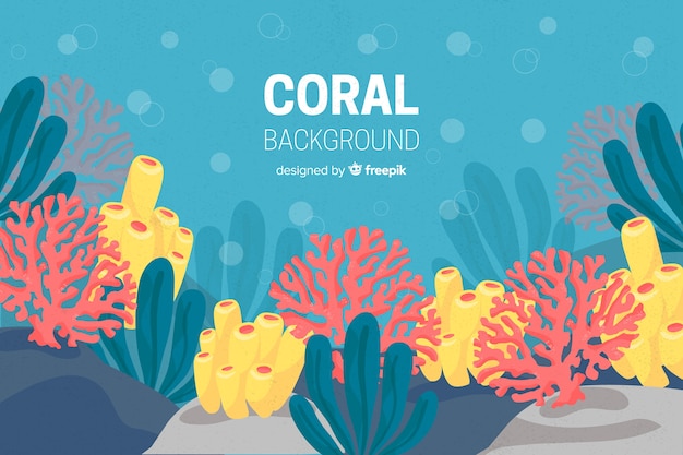 Hand drawn coral background