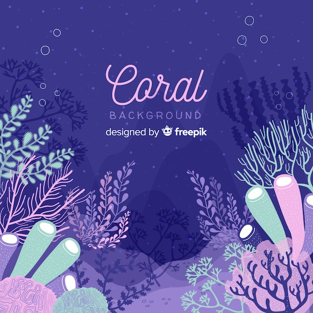 Free vector hand drawn coral background