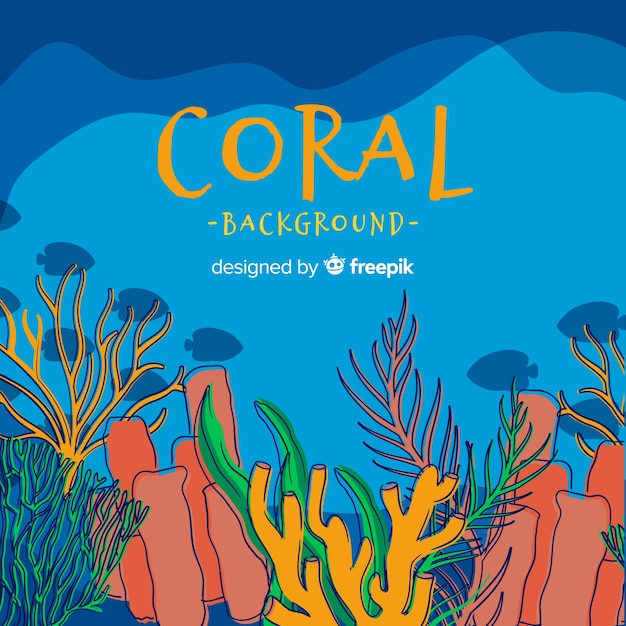 Hand drawn coral background