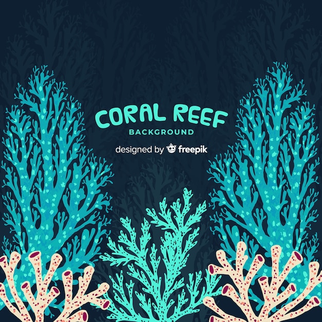 Free vector hand drawn coral background