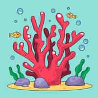 Free vector hand drawn coral cartoon illustration