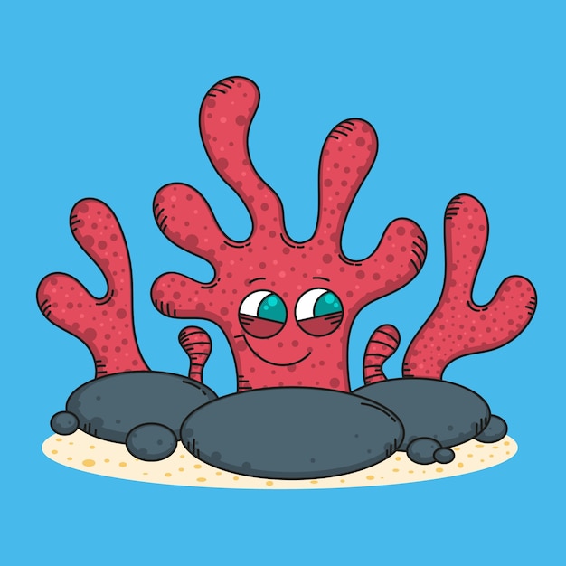 Free vector hand drawn coral cartoon illustration