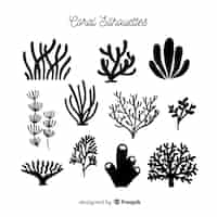 Free vector hand drawn coral collection