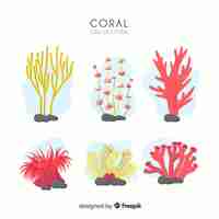 Free vector hand drawn coral collection